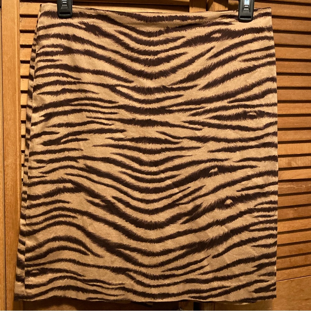 Jones New York Signature Brown & Tan Animal Print Pencil Skirt